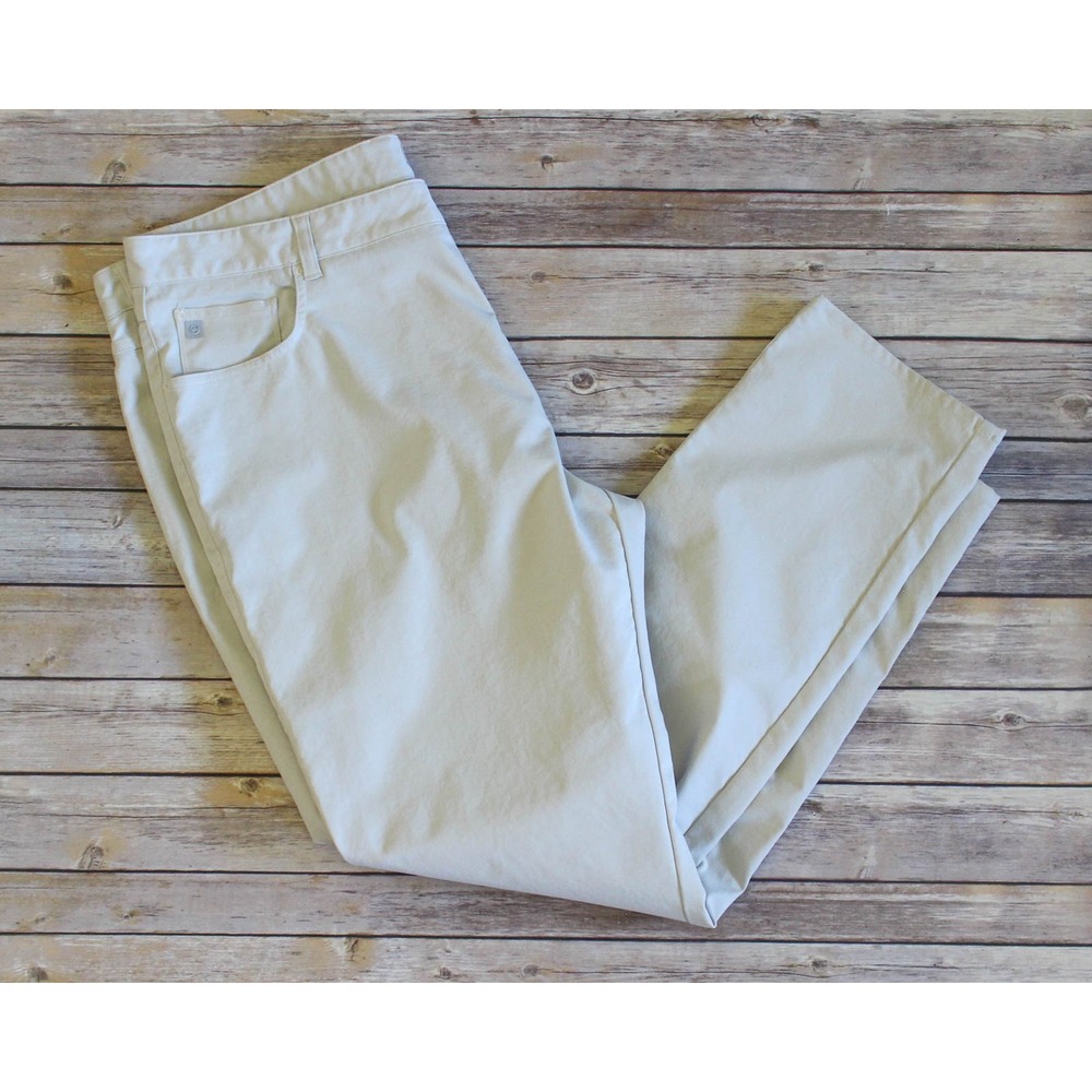 Peter Millar EB66 Pants Mens 42 x 31 Stone Khaki Performance Golf Chino Pockets